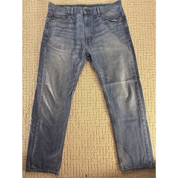 Mens Levi’s 505 Jeans Size 38x32 100% Cotton Lightwash - Picture 1 of 5
